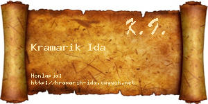 Kramarik Ida névjegykártya