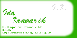 ida kramarik business card